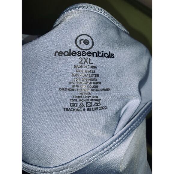 2XL RE Real Essentials Womens S S Round Neck T-Shirt Periwinkle Workout - Picture 7 of 12